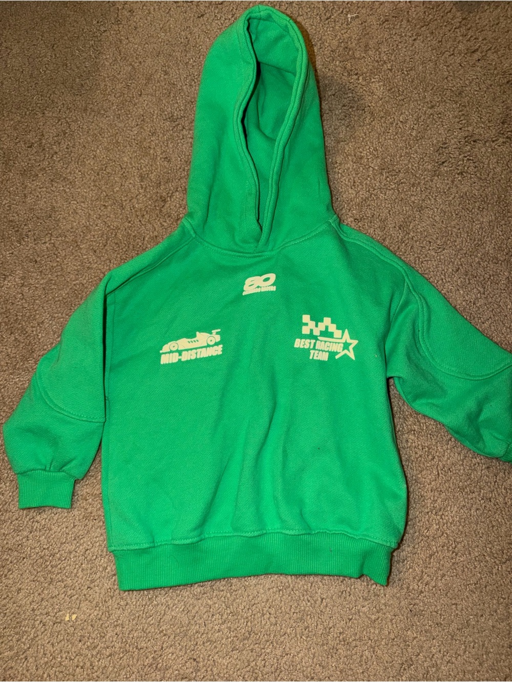 Zara Bright Green Racing Graphic Hoodie for Kids